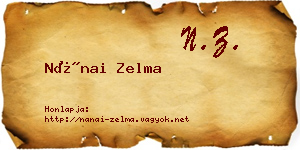 Nánai Zelma névjegykártya